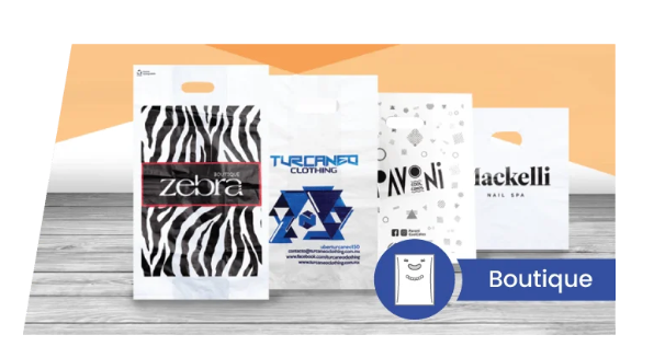 Bolsas impresas de plástico tipo Boutique